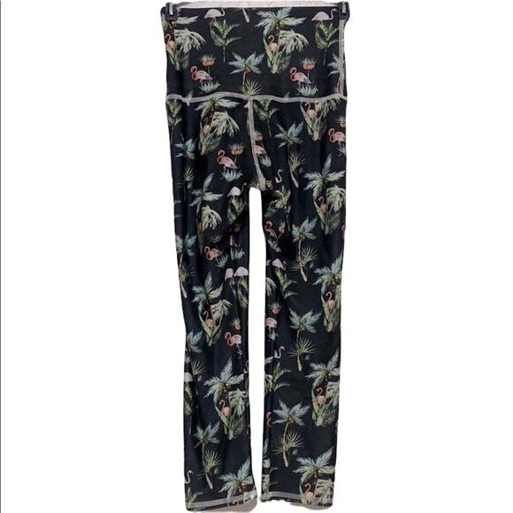 Emily Hsu Flamingo Leggings Tropical Print High Rise Active Size Small - Picture 9 of 9